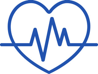 Icono minimalista en blanco y negro de un corazón con un electrocardiograma en su interior que representa la salud cardíaca la vitalidad y el cuidado médico en hospitales clínicas y entornos sanitario