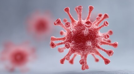 3D Render of Coronavirus Virions with Spike Proteins Showing Structure and Potential for Infection