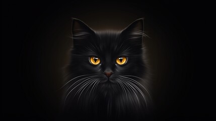 black cat on black