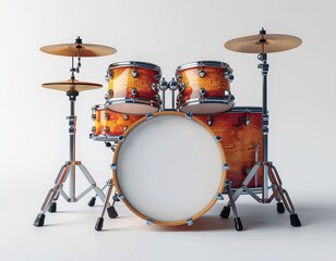 3D render of a toy drum set isolated on white background. Generated image