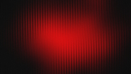 Vertical striped glass background with red and black gradations. Wavy glass texture, striped frosted surface