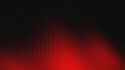 Vertical striped glass background with red and black gradations. Wavy glass texture, striped frosted surface