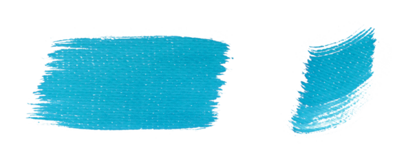 set of grunge cyan brush strokes texture isolate on transparent background,rough blue scratches for paint splatter. blue grunge frame,hand drawn blue watercolor paint brush