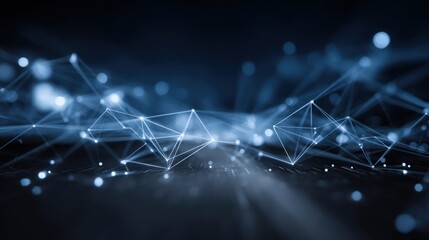 Abstract Network Connection with Blue Light: Representing Data, Technology, and Future Concepts