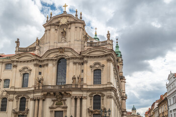 Fototapeta premium Church of Saint Nicholas, Baroque Roman Catholic Church in Mala Strana district in Prague, Czech Republic
