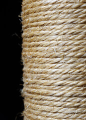 detail of a scratching pole for domestic cats