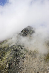 The panorama of the Alps opening from Gaislachkogl pick, Oetztal valley, the Austrian Alps