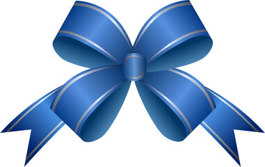 blue bow satin illustration 