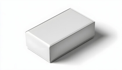 Matte grey rectangular packaging mockup with sharp corners on a white background