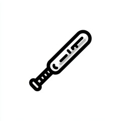 Fototapeta premium Simple line drawing of a baseball bat in black and white. Clean, minimalist style.