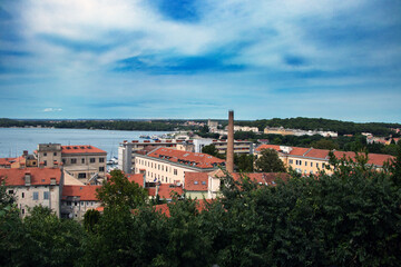 view of the old town of pula, croatia