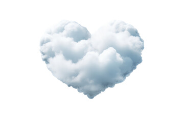Heart Shaped Cloud. White or PNG Transparent Background.