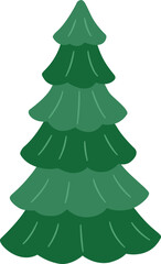 Simple Green Christmas Tree Vector Illustration isolated.
Minimalist Pine Tree Holiday Decoration Design.
Transparent background.