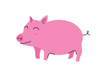 Fototapeta premium Cute pig cartoon character illustration .eps
