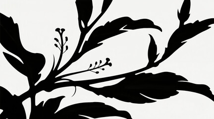 Hibiscus flower silhouette, simple lines, white background