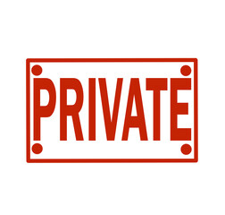 private red rubber stamp on white background