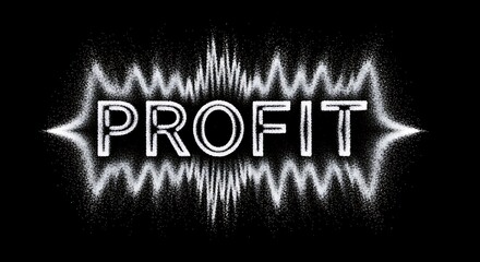 Dynamic Visual Representation of PROFIT with Energetic Lines, Symbolizing Financial Growth, Business Success, and Market Momentum