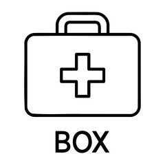 Fototapeta premium Illustration of a simple first aid kit with a handle and a cross on the front panel box