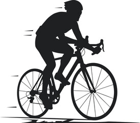 Obraz premium Road Bicycle Rider Silhouette Vector Illustration