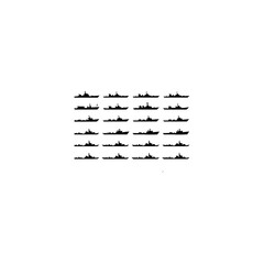 Fototapeta premium Warship navy silhouettes set, large pack of vector silhouette design, isolated white background. 