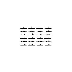 Fototapeta premium Warship navy silhouettes set, large pack of vector silhouette design, isolated white background. 