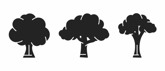 Tree. Black illustration of tree icon. Stock vector icon design.