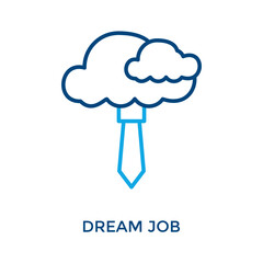 Dream Job Icon Outline Color Style. Vector Illustration For Graphic Design