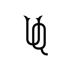 UQ monogram logo design letter text name symbol monochrome logotype alphabet character simple logo