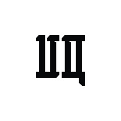 UQ monogram logo design letter text name symbol monochrome logotype alphabet character simple logo