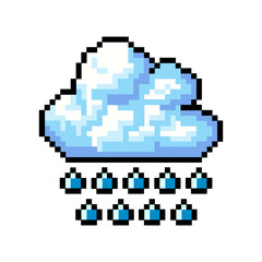 Flat Design Pixel Art Heavy Rain Illustration