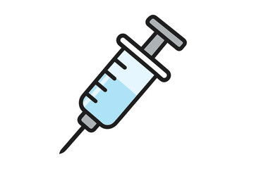 Syringe icon vector, medical injection illustration, healthcare concept, vaccine shot graphic, needle injection, transparent background, cartoon style, medical app design, ordered set