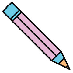 Simple line drawing of a sharpened pencil icon