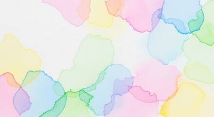 Pastel watercolor background with various shapes and soft colors. Abstract art texture for design, banner, invitation card, wallpaper.