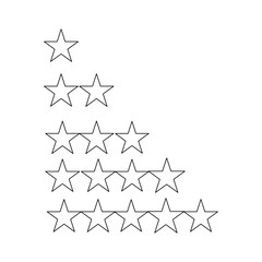 rating star set market icon line vector.
