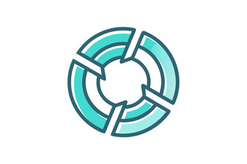 Broken line circle clean circular outline minimal style