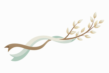 Delicate curling ribbon soft willow branch flowing shape   © MI DESIGN