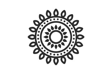 Mandala ring with alternating straight lines harmonious design