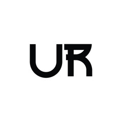 UR monogram logo design letter text name symbol monochrome logotype alphabet character simple logo