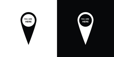 You are Here Pointer icon symbol for templates, web design and infographics