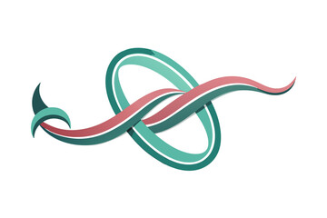 Subtle elongated ribbon twist flowing vine abstract design