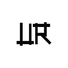 UR monogram logo design letter text name symbol monochrome logotype alphabet character simple logo
