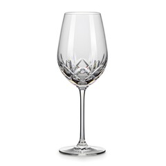 Elegant crystal wine glass with intricate diamond cut pattern