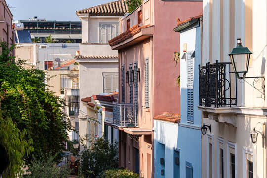 Fototapeta Charming Athens Plaka with Colorful Narrow Streets