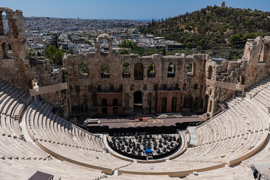 Odeon of Herodes Atticus in Athens under the sun