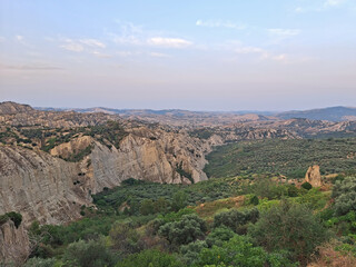 panorama of the beautiful badlands in Basilicata
