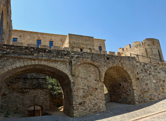 View of the touristic Rocca Imperiale castle in Calabria
