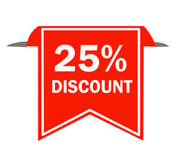 red big sale label discount banner design on white background