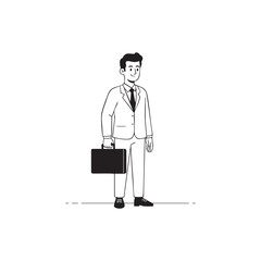 Cartoon illustration of a smiling businessman with a briefcase