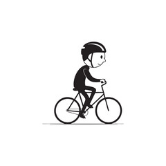 A child cyclist rides his bicycle vector illustration