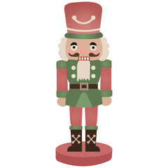 Colorful Nutcracker Decoration for Christmas Holiday Celebrations, Vintage Style Wooden Toy Figure